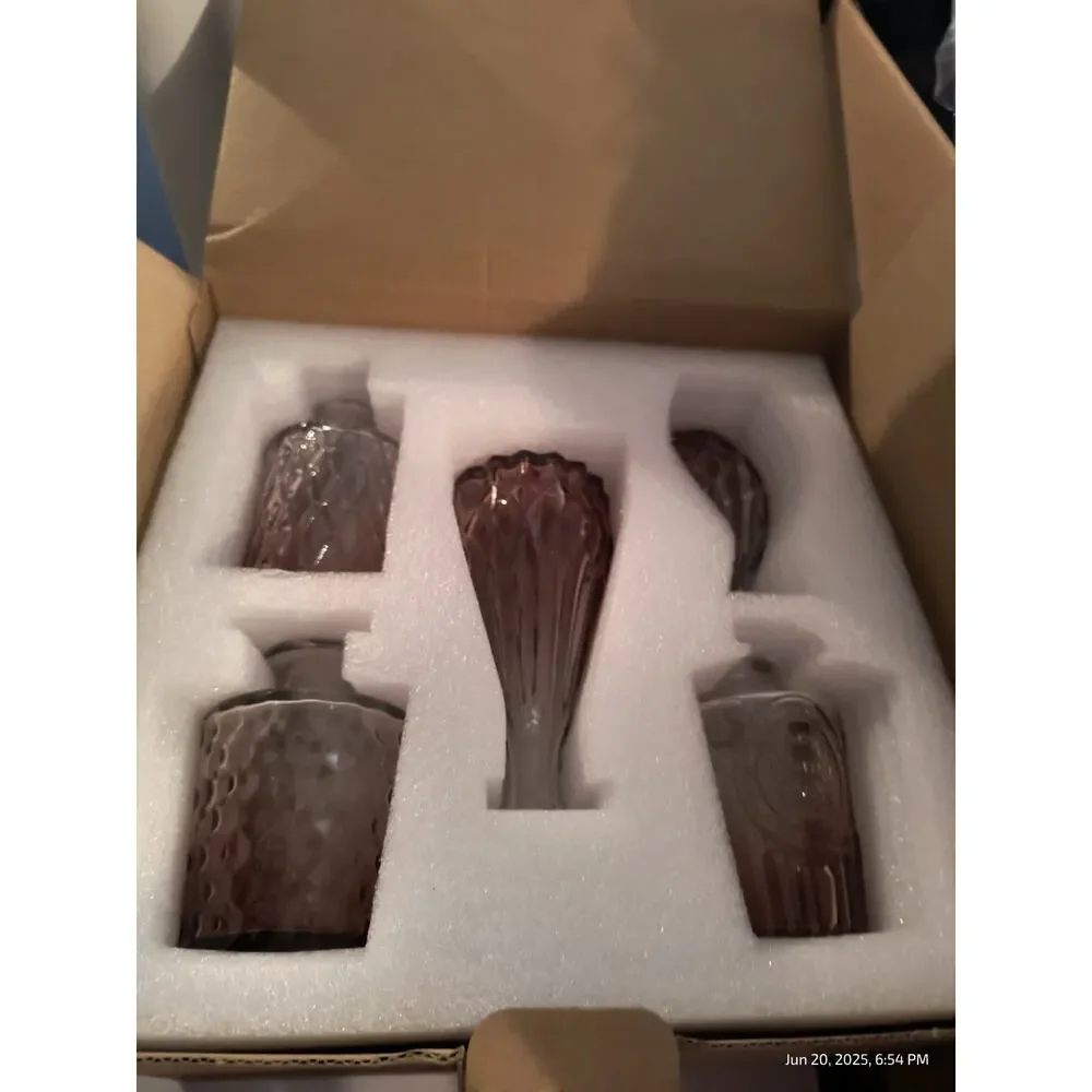 Mini Vases Set 10 Amber Glass Bud Vase 7